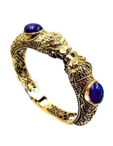PULSERAS DORADAS DE MUJER DE LEONES EXOTICOS Y PIEDRA COLOR
