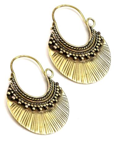 PENDIENTES MUJER DE AROS DORADOS CON BONITA DECORACION
