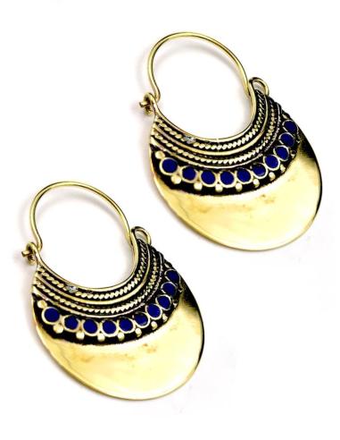 AROS DORADOS DE MUJER PENDIENTES DE AIRE FLAMENCO Y DETALLE COLOR