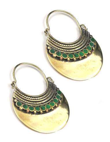 AROS DORADOS DE MUJER PENDIENTES DE AIRE FLAMENCO Y DETALLE COLOR