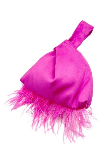 BOLSOS DE PLUMAS FUCSIAS ESTILO NUDO JAPONES IDEAL BODAS