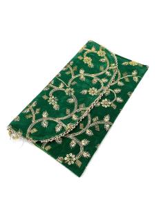 BOLSOS DE FIESTA VERDES CON BONITA DECORACION DORADA