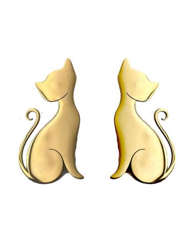 PENDIENTES DE MUJER DORADOS DE ELEGANTE GATITO