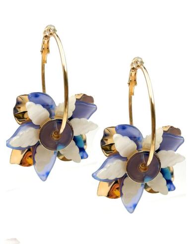 PENDIENTES DE ARO CON FLORES BONITAS TENDRAS DOS EN UNO