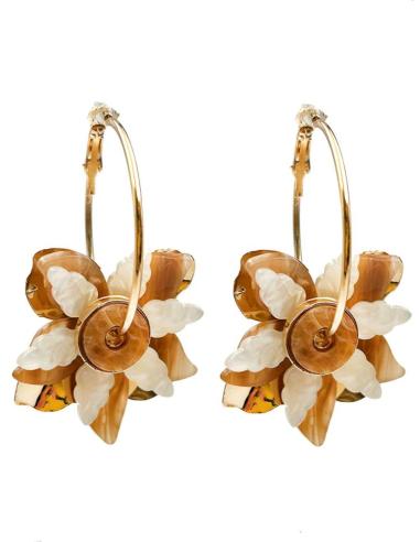 PENDIENTES DE ARO CON FLORES BONITAS TENDRAS DOS EN UNO