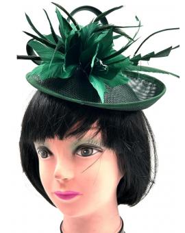 TOCADOS VERDE BOTELLA CON DISEÑO ELEGANTE DE PLUMAS PARA BODAS 2