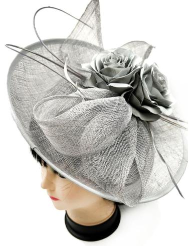 TOCADOS GRISES PARA MADRINAS E INVITADAS DE BODAS Y EVENTOS