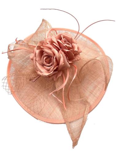 TOCADOS CORAL CLARO PARA MADRINAS E INVITADAS DE BODAS Y EVENTOS