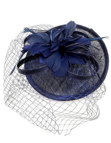 TOCADOS BODA AZULES MARINO MUY ELEGANTES Y FACILES DE PONER