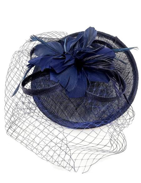 TOCADOS BODA AZULES MARINO MUY ELEGANTES Y FACILES DE PONER