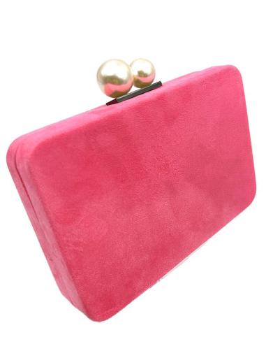 BOLSOS DE FIESTA ROSA FUCSIA CON ORIGINAL CIERRE DE PERLAS
