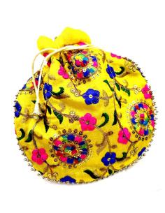 BOLSOS MUJER DE FIESTA AMARILLOS LIMOSNERA EXQUISITAMENTE DECORADA