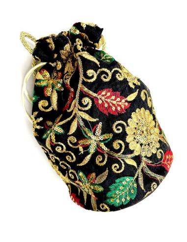 BOLSOS DE FIESTA MUJER NEGROS LIMOSNERA BONITA CON FLORES