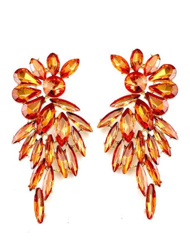 PENDIENTES NARANJAS LARGOS DE FIESTA LOS MAS BONITOS PARA BODAS DE NOCHE