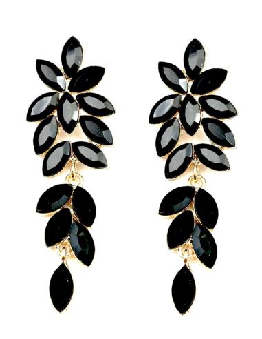 PENDIENTES NEGROS LARGOS DE FIESTA PARA EVENTOS Y BODAS DE NOCHE