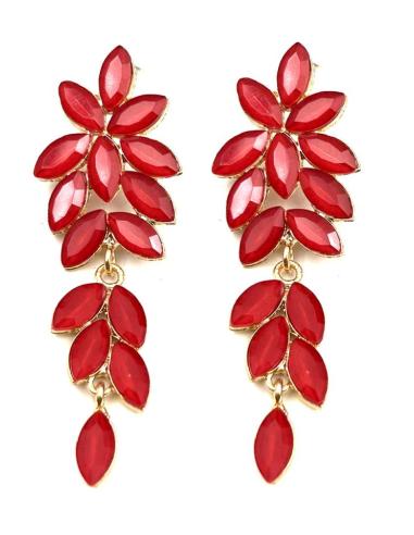 PENDIENTES ROJOS LARGOS DE FIESTA PARA EVENTOS Y BODAS DE NOCHE