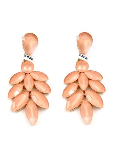 PENDIENTES MUJER EN MELOCOTON PARA BAUTIZO COMUNION Y BODAS