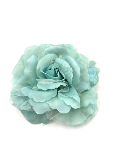 FLORES MUJER VERDES CLARO GRANDES CON BROCHE PELO O ROPA
