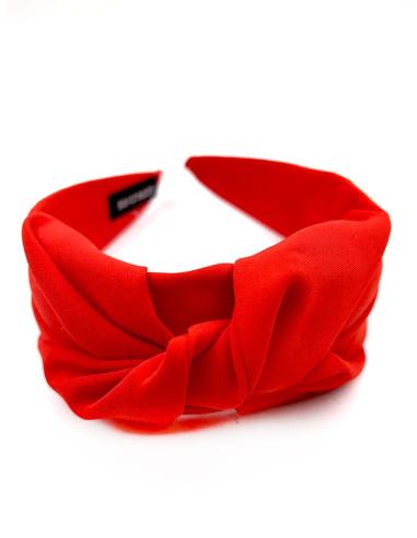 DIADEMAS ROJAS ANCHAS DE MUJER CON DISEÑO DE NUDO EN TELA