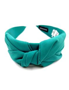 DIADEMAS VERDES ANCHAS DE MUJER CON DISEÑO DE NUDO EN TELA