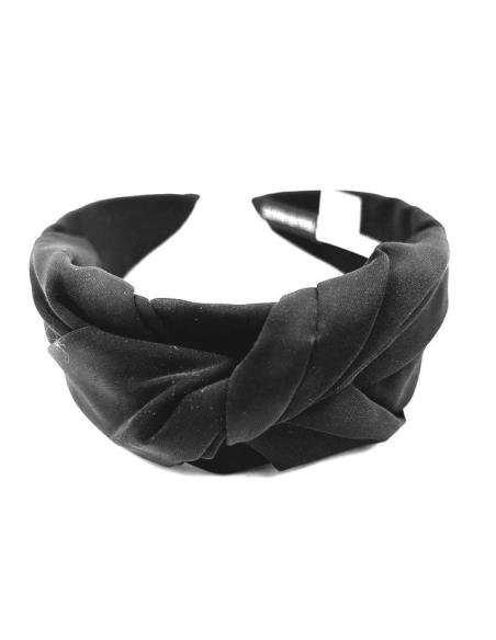 DIADEMAS NEGRAS ANCHAS DE MUJER CON DISEÑO DE NUDO EN TELA