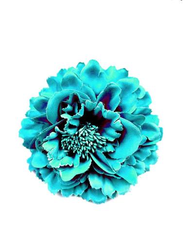 FLORES MUJER AZULES TURQUESA COMO BROCHE, EN EL PELO O EN UN COLLAR