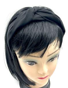 DIADEMAS NEGRAS ANCHAS DE MUJER CON DISEÑO DE NUDO EN TELA 2