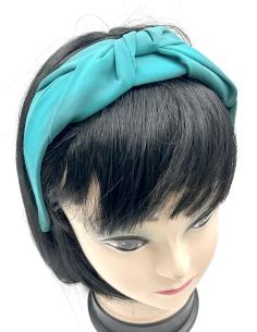 DIADEMAS VERDES ANCHAS DE MUJER CON DISEÑO DE NUDO EN TELA 2