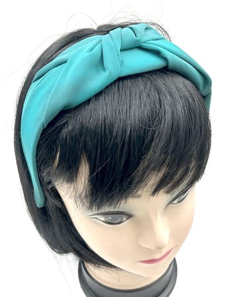 DIADEMAS VERDES ANCHAS DE MUJER CON DISEÑO DE NUDO EN TELA