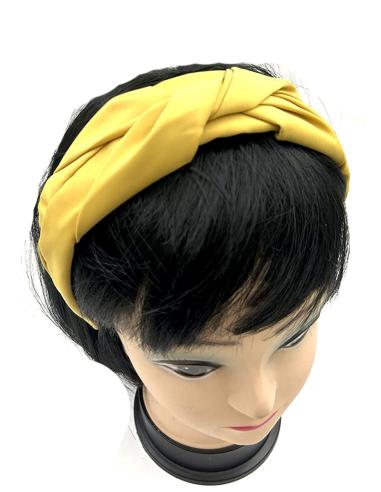 DIADEMAS MOSTAZAS ANCHAS DE MUJER CON DISEÑO DE NUDO EN TELA