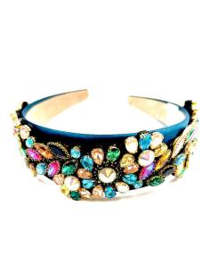 DIADEMAS FIESTA PARA BODAS Y EVENTOS CON PEDRERIA MULTICOLOR 2