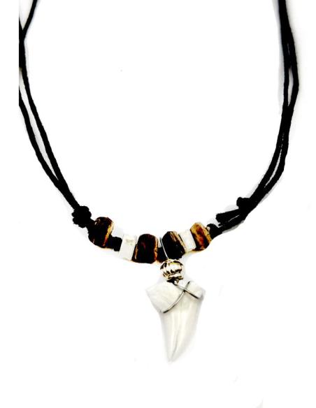HOMBRE COLLARES SURFEROS DE DIENTE DE TIBURON AJUSABLE