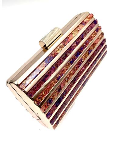 BOLSOS MUJER BODAS CAREY SINTETICO ROSA FUCSIA Y MORADO