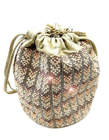 BOLSOS BOMBONERA ORIGINALES DORADOS Y SALMON CON  PEDRERIA