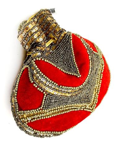BOLSOS FIESTA ORIGINALES ROJOS Y DORADOS ESTILO BOMBONERA