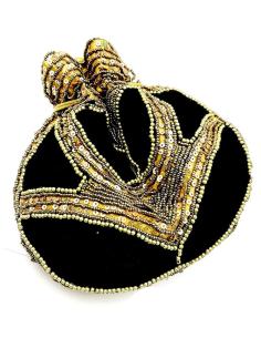 BOLSOS FIESTA ORIGINALES NEGROS Y DORADOS ESTILO BOMBONERA