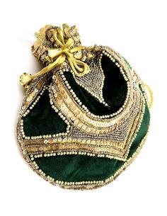 BOLSOS FIESTA ORIGINALES VERDES Y DORADOS ESTILO BOMBONERA