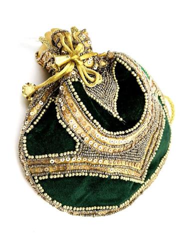 BOLSOS FIESTA ORIGINALES VERDES Y DORADOS ESTILO BOMBONERA