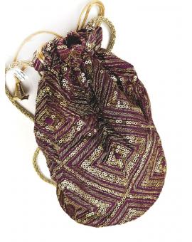 BOLSOS FIESTA ORIGINALES VINO BURDEOS CON LENTEJUELAS ORO BOMBONERAS