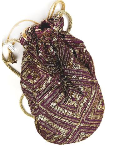 BOLSOS FIESTA ORIGINALES VINO BURDEOS CON LENTEJUELAS ORO BOMBONERAS