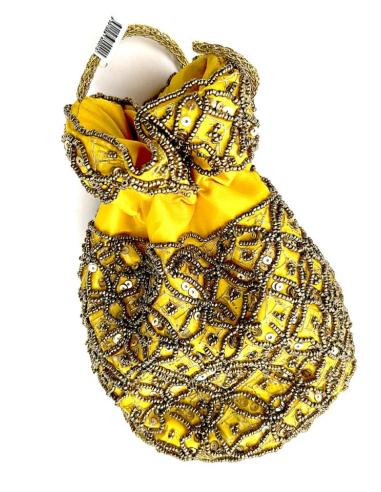 BOLSOS FIESTA ORIGINALES DORADOS CON AMARILLO DE BOMBONERAS