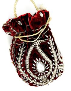 BOLSOS FIESTA ORIGINALES GRANATES CON PERLAS DE BOMBONERAS