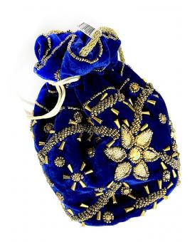 BOLSOS FIESTA ORIGINALES EN MARINO CON PERLAS DE BOMBONERAS