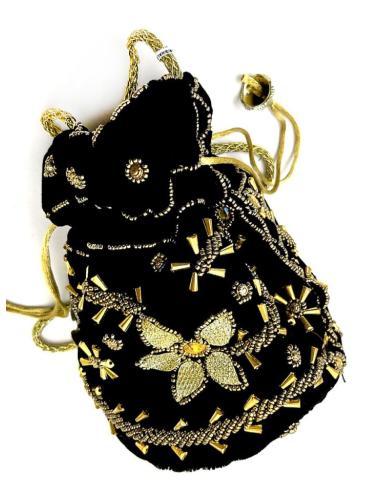 BOLSOS FIESTA ORIGINALES NEGROS CON PERLAS DE BOMBONERAS