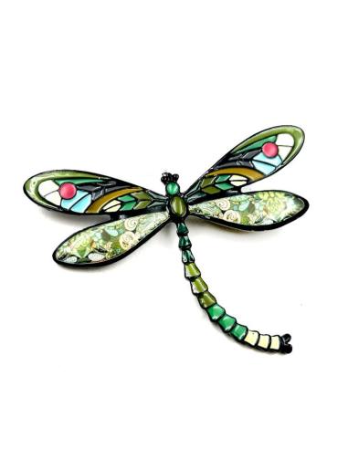 BROCHES MUJER DE LIBELULAS AZULES Y VERDES PARA ANIMAR SU LOOK