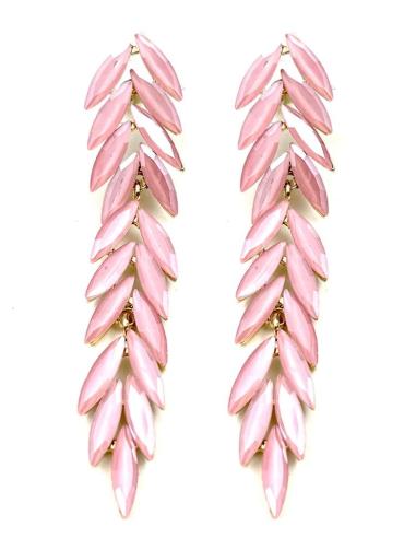 PENDIENTES LARGOS ROSAS PARA BODAS DE NOCHE ESPECIAL INVITADAS