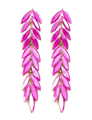 PENDIENTES LARGOS FUCSIAS PARA BODAS DE NOCHE ESPECIAL INVITADAS
