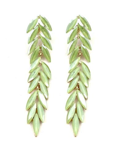 PENDIENTES LARGOS VERDES PARA BODAS DE NOCHE ESPECIAL INVITADAS