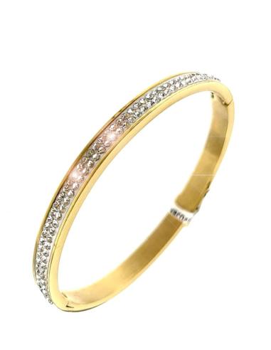 PULSERAS MUJER DORADAS CON ELEGANTE CRISTAL BRILLO