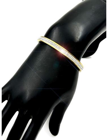 PULSERAS MUJER DORADAS CON ELEGANTE CRISTAL BRILLO